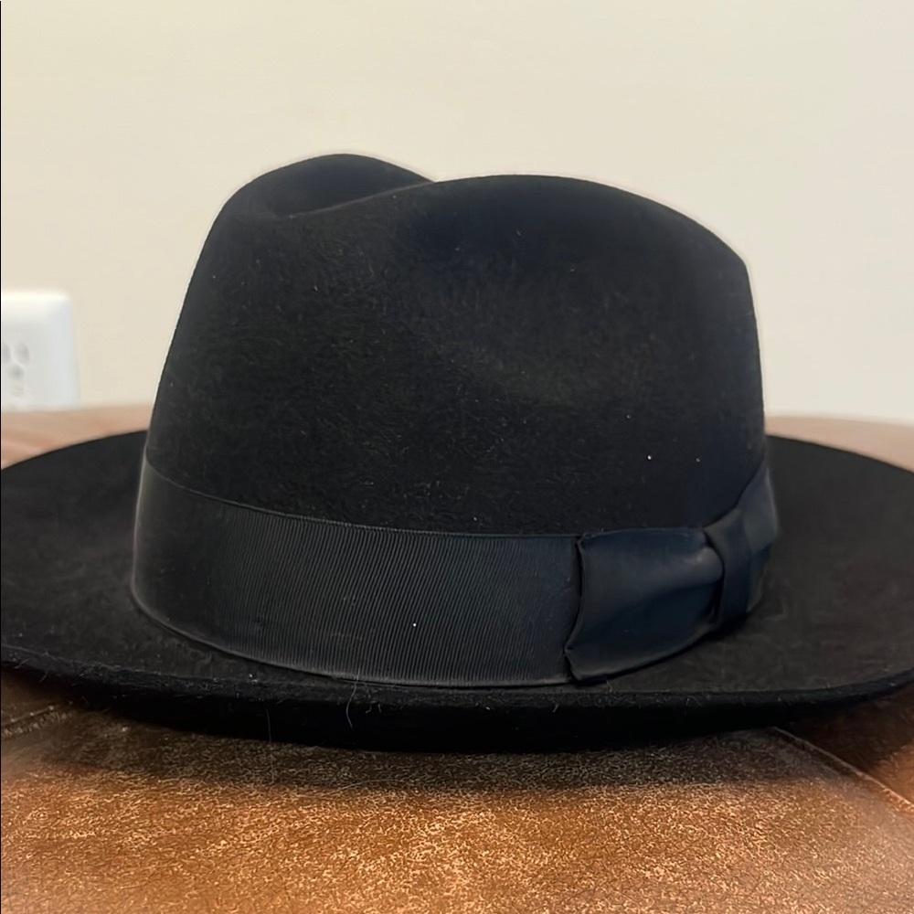 Classic Borsalino Black Fedora Hat